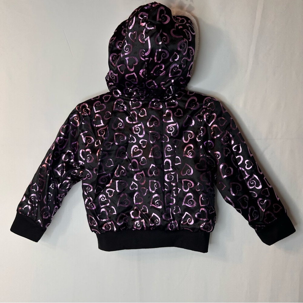 Kidgets Black Purple Kids Baby’s Heart Hoodie Jacket Size 24 Months